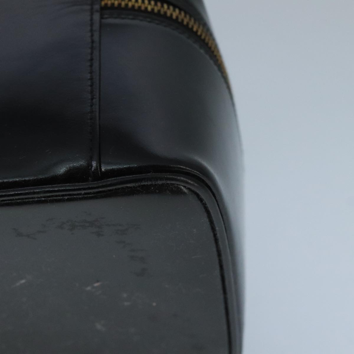 GUCCI Bamboo Vanity Hand Bag Patent leather Black 032 1956 0150 ep6663