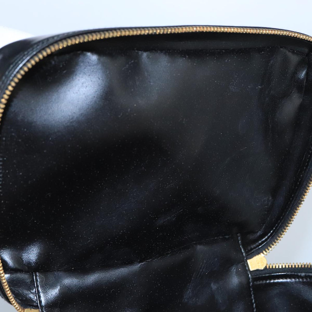 GUCCI Bamboo Vanity Hand Bag Patent leather Black 032 1956 0150 ep6663