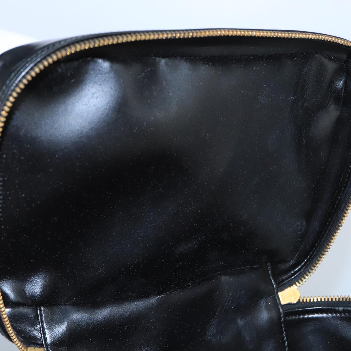 GUCCI Bamboo Vanity Hand Bag Patent leather Black 032 1956 0150 ep6663