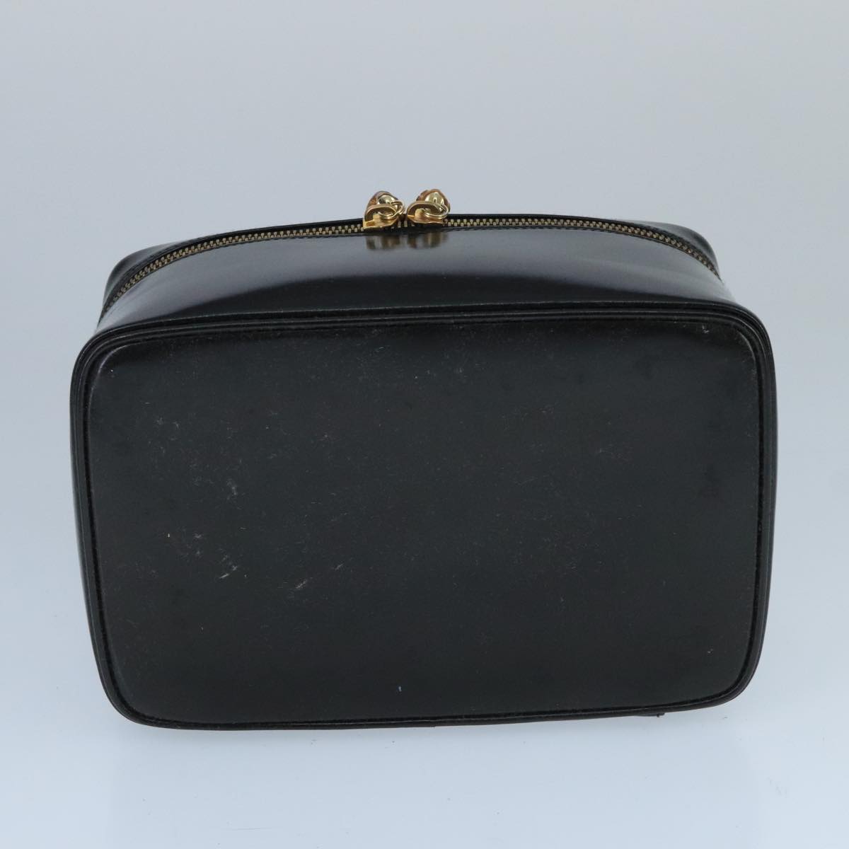 GUCCI Bamboo Vanity Hand Bag Patent leather Black 032 1956 0150 ep6663
