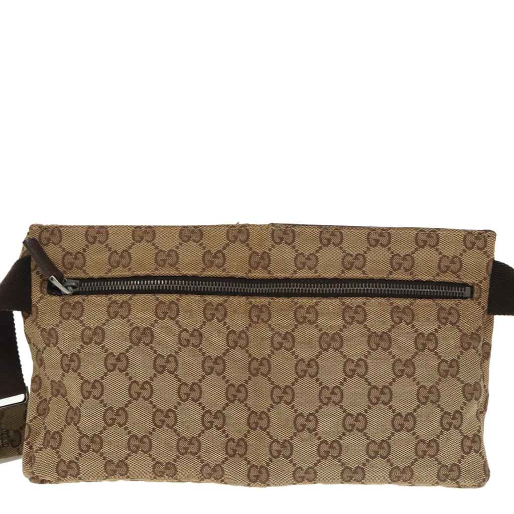GUCCI GG Canvas Waist bag Beige Silver 28566 ep6664