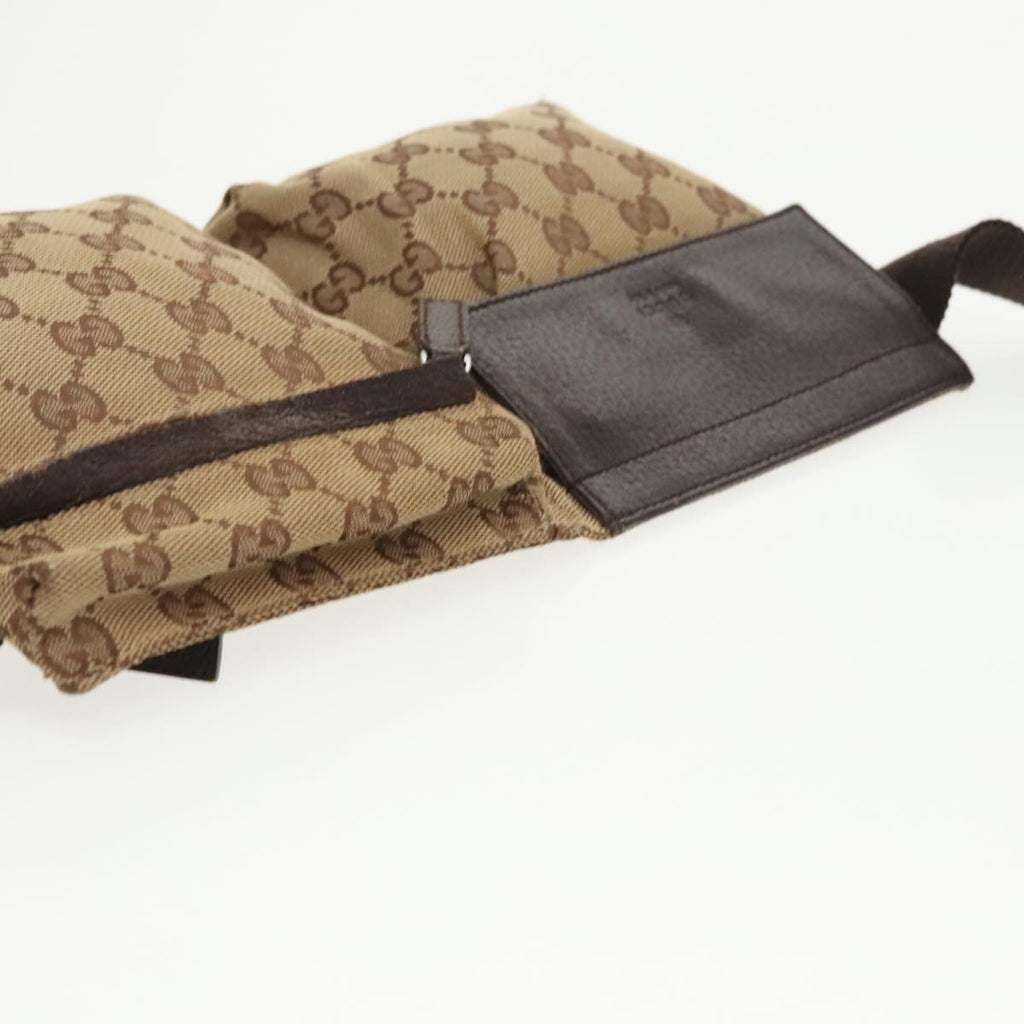 GUCCI GG Canvas Waist bag Beige Silver 28566 ep6664