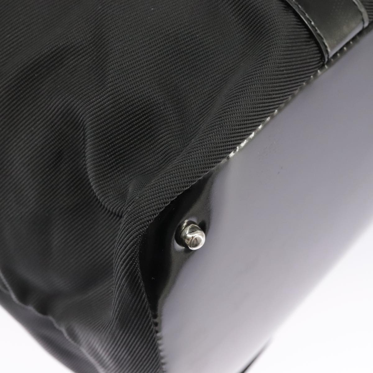 GUCCI Bamboo Hand Bag Nylon Black Silver 002 2058 0412 5 ep6674