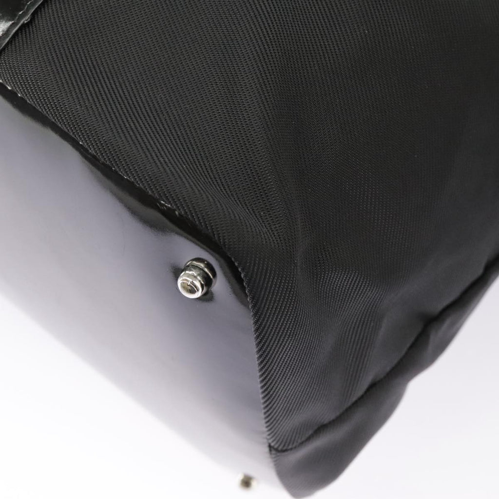 GUCCI Bamboo Hand Bag Nylon Black Silver 002 2058 0412 5 ep6674