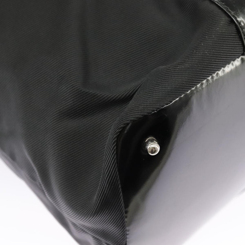 GUCCI Bamboo Hand Bag Nylon Black Silver 002 2058 0412 5 ep6674