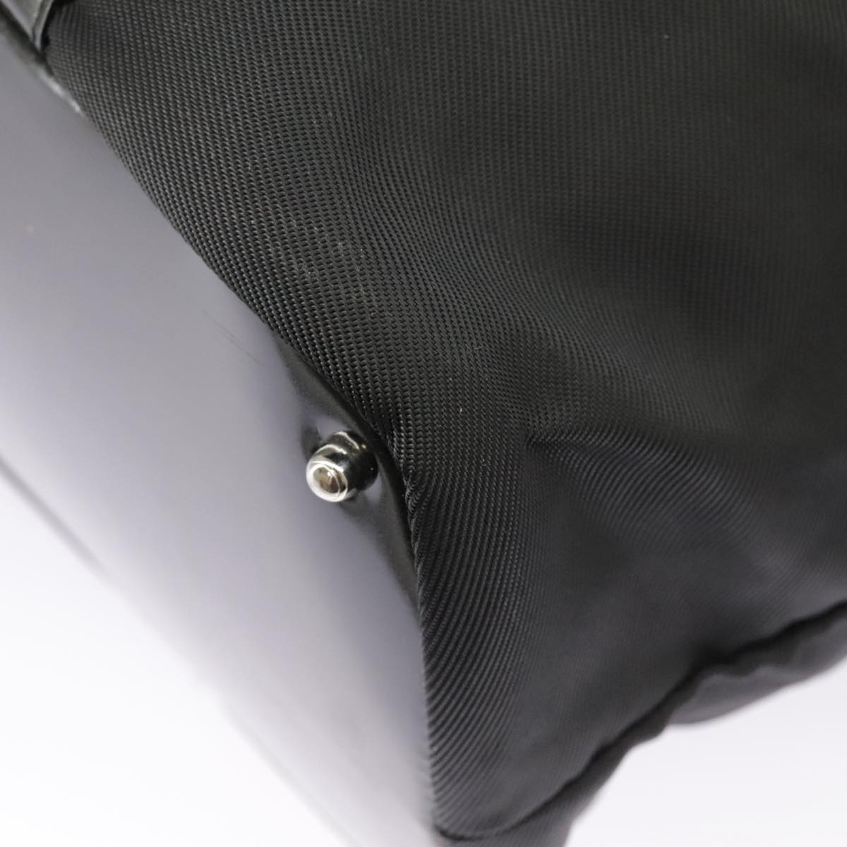 GUCCI Bamboo Hand Bag Nylon Black Silver 002 2058 0412 5 ep6674