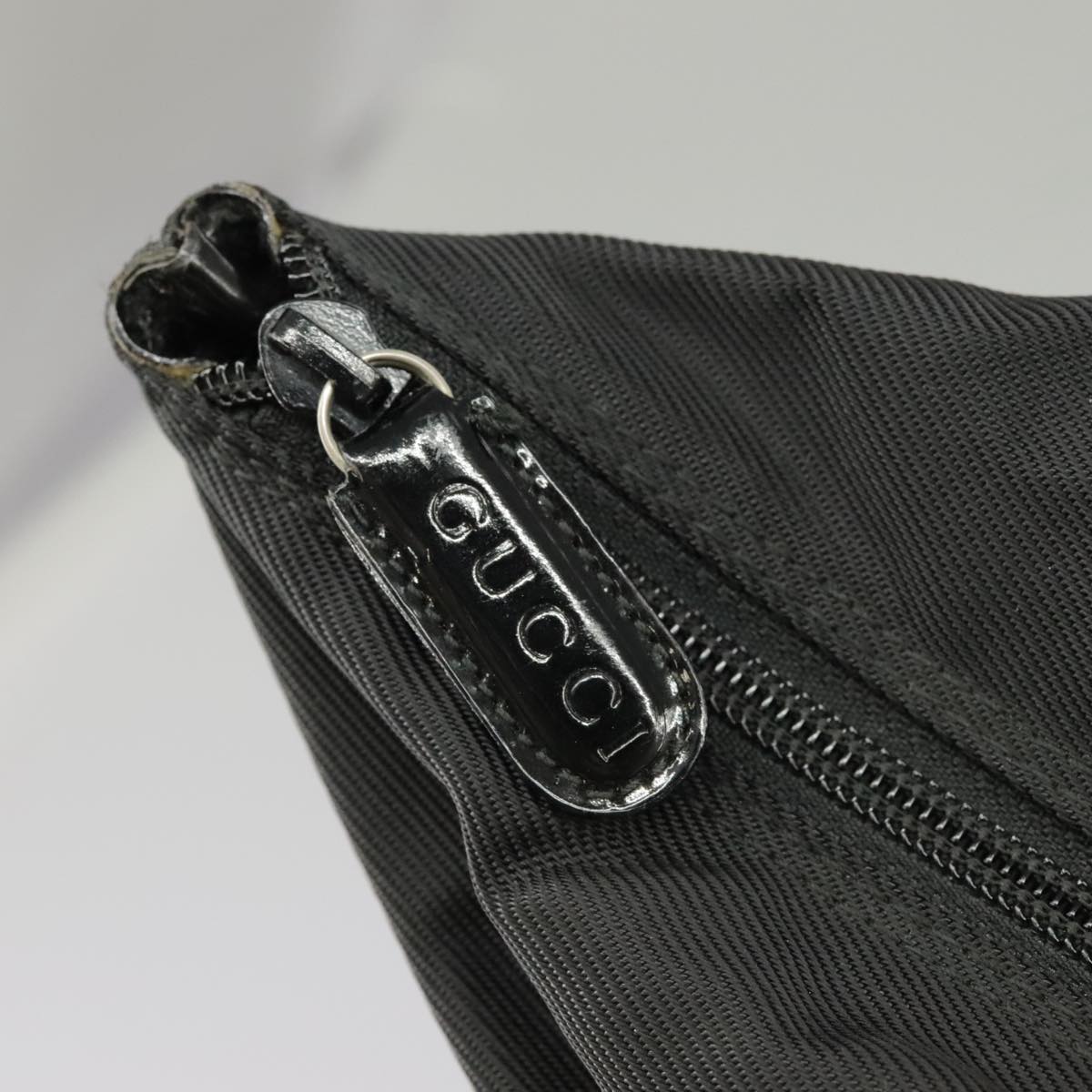 GUCCI Bamboo Hand Bag Nylon Black Silver 002 2058 0412 5 ep6674