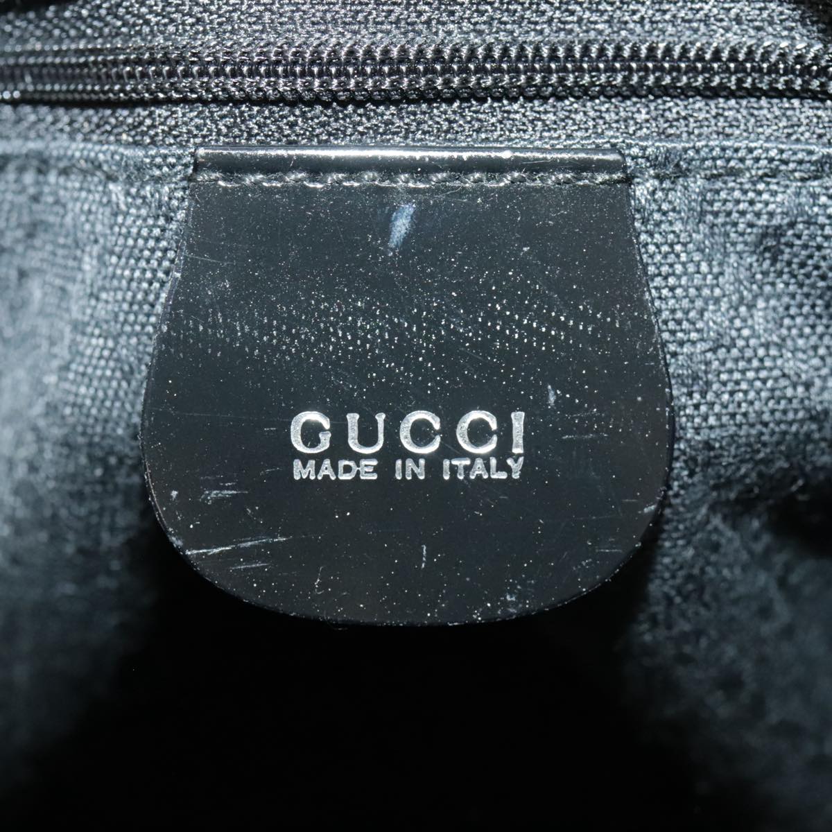 GUCCI Bamboo Hand Bag Nylon Black Silver 002 2058 0412 5 ep6674