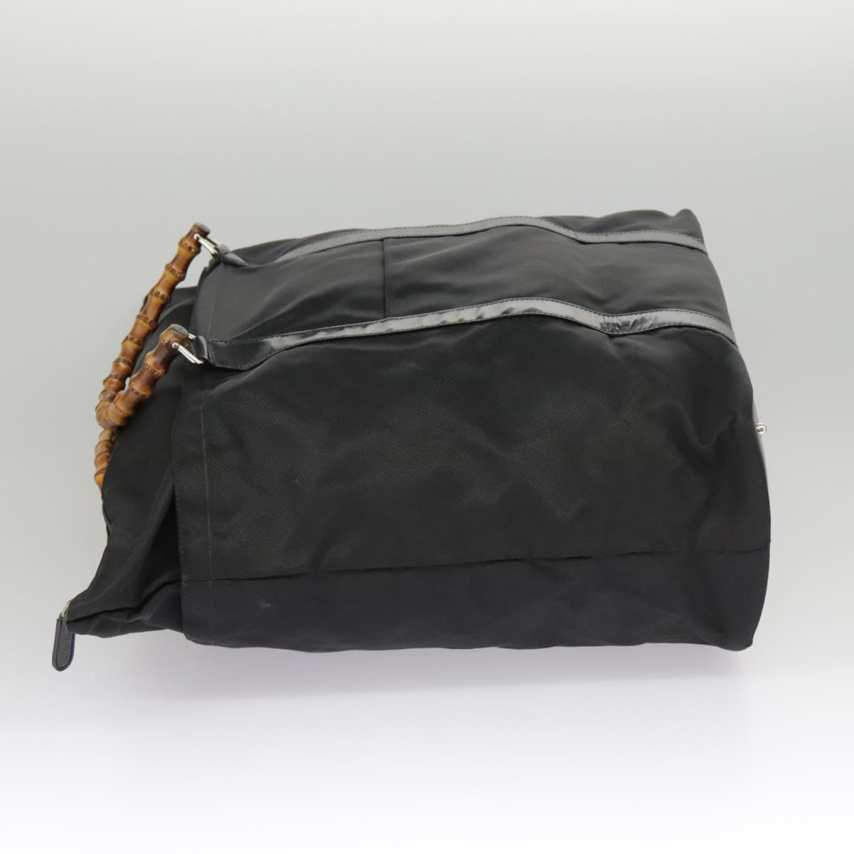 GUCCI Bamboo Hand Bag Nylon Black Silver 002 2058 0412 5 ep6674