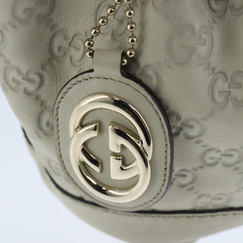 GUCCI Guccissima GG Sukey Hand Bag Leather White ep6679
