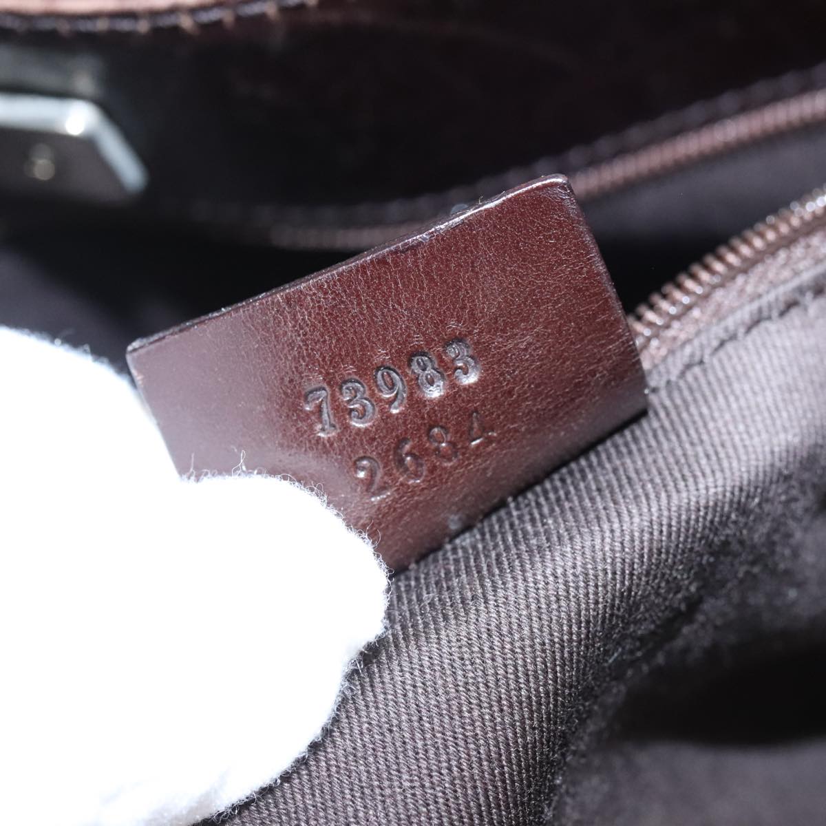 GUCCI GG Canvas Tote Bag Silver Brown 73983 ep6697