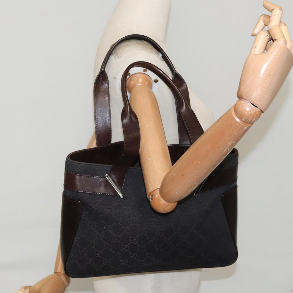 GUCCI GG Canvas Tote Bag Silver Brown 73983 ep6697