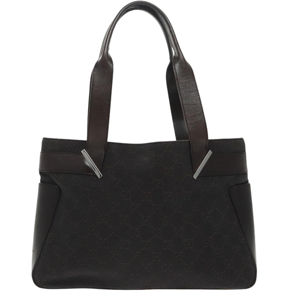 GUCCI GG Canvas Tote Bag Silver Brown 73983 ep6697