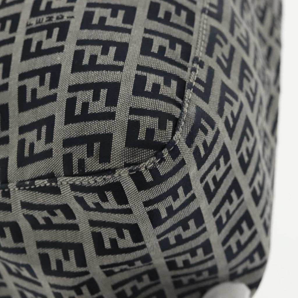FENDI Zucchino Canvas Mamma Baguette Shoulder Bag Navy ep6716