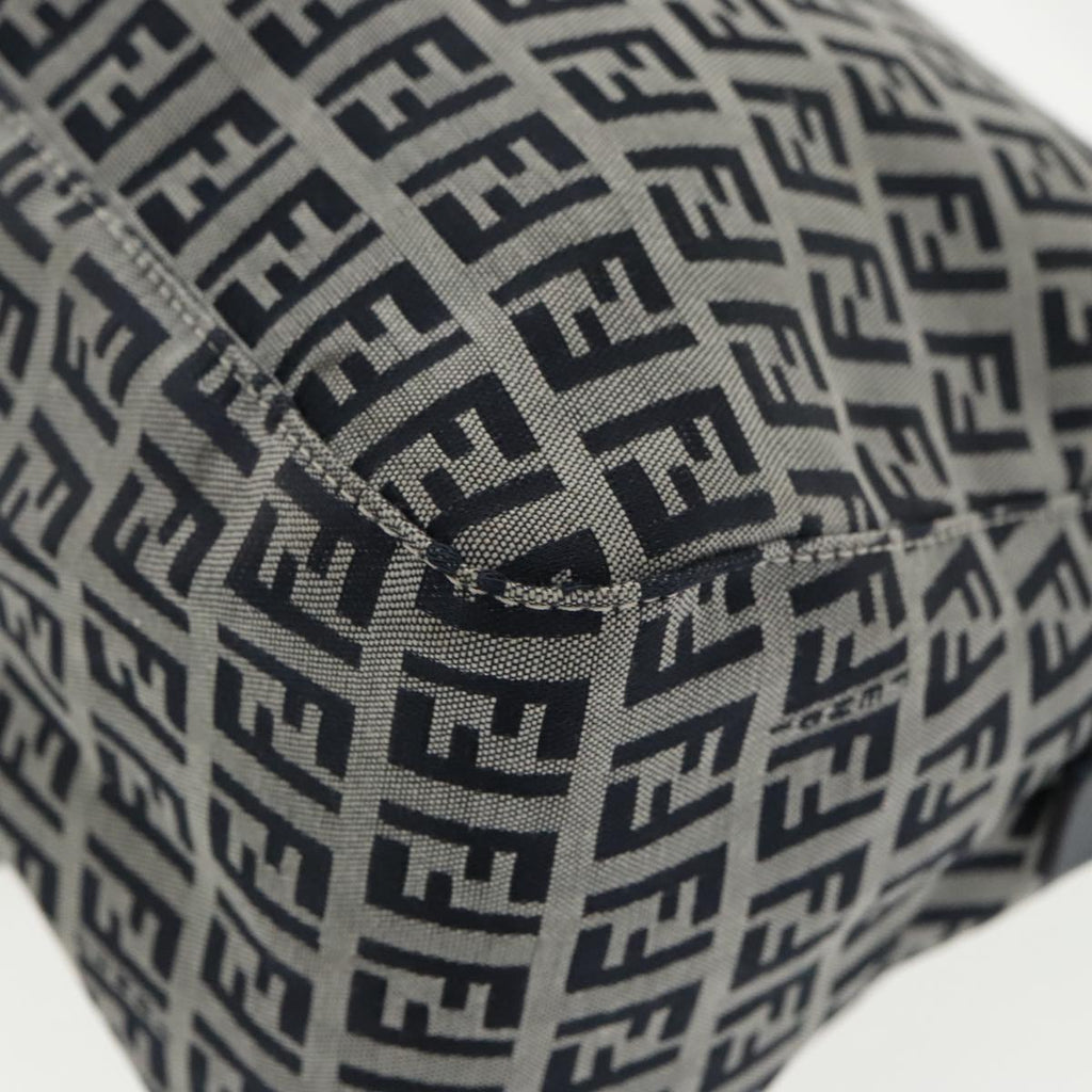 FENDI Zucchino Canvas Mamma Baguette Shoulder Bag Navy ep6716