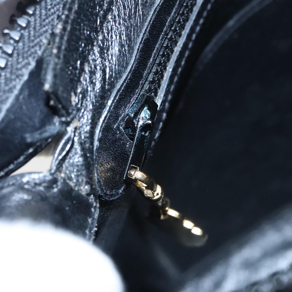 GUCCI Web Sherry Line Shoulder Bag Leather Black Gold ep6727