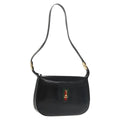 GUCCI Web Sherry Line Shoulder Bag Leather Black Gold ep6727