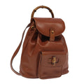 GUCCI Bamboo Backpack Leather Brown Gold 003 3444 0030 ep6741