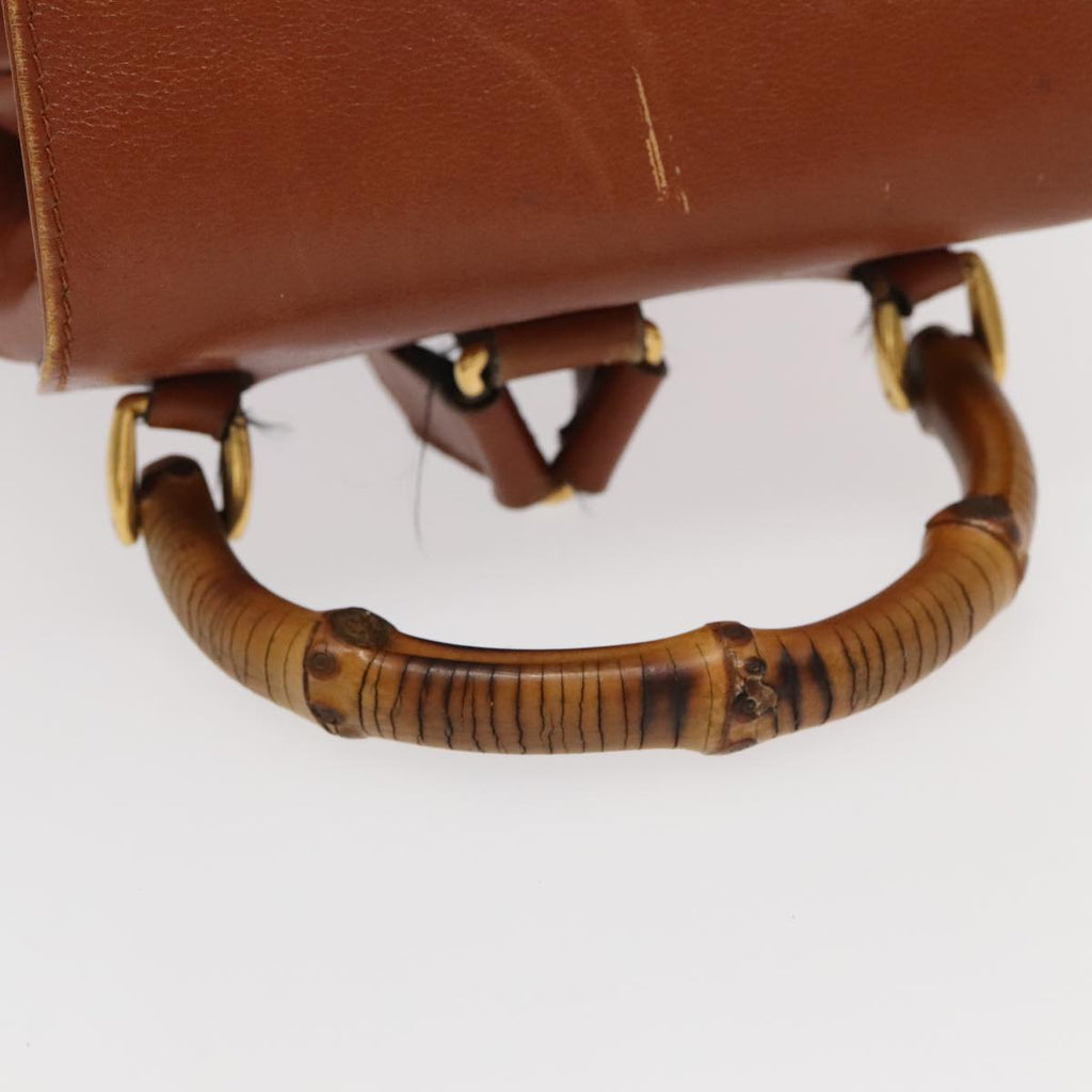 GUCCI Bamboo Backpack Leather Brown Gold 003 3444 0030 ep6741