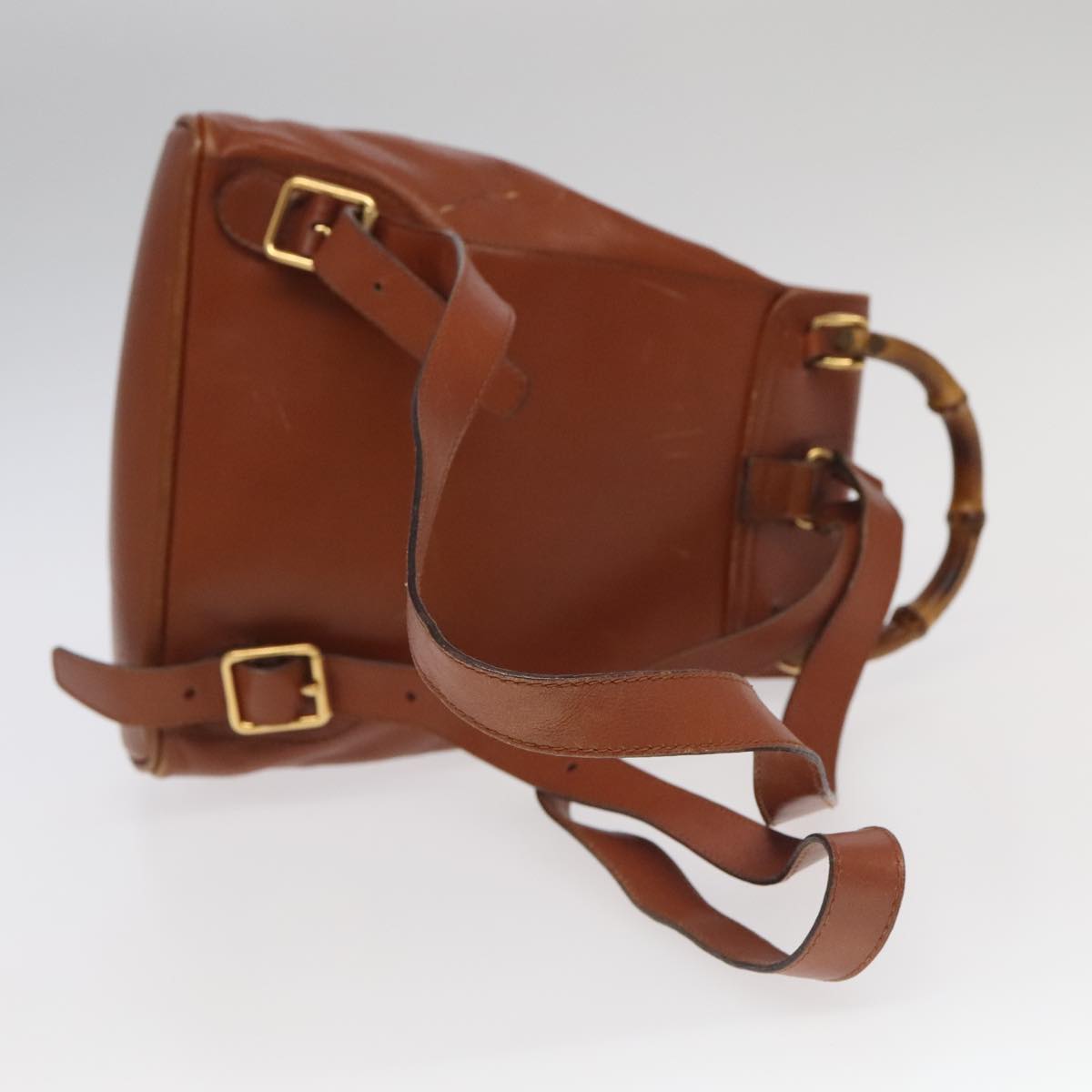 GUCCI Bamboo Backpack Leather Brown Gold 003 3444 0030 ep6741