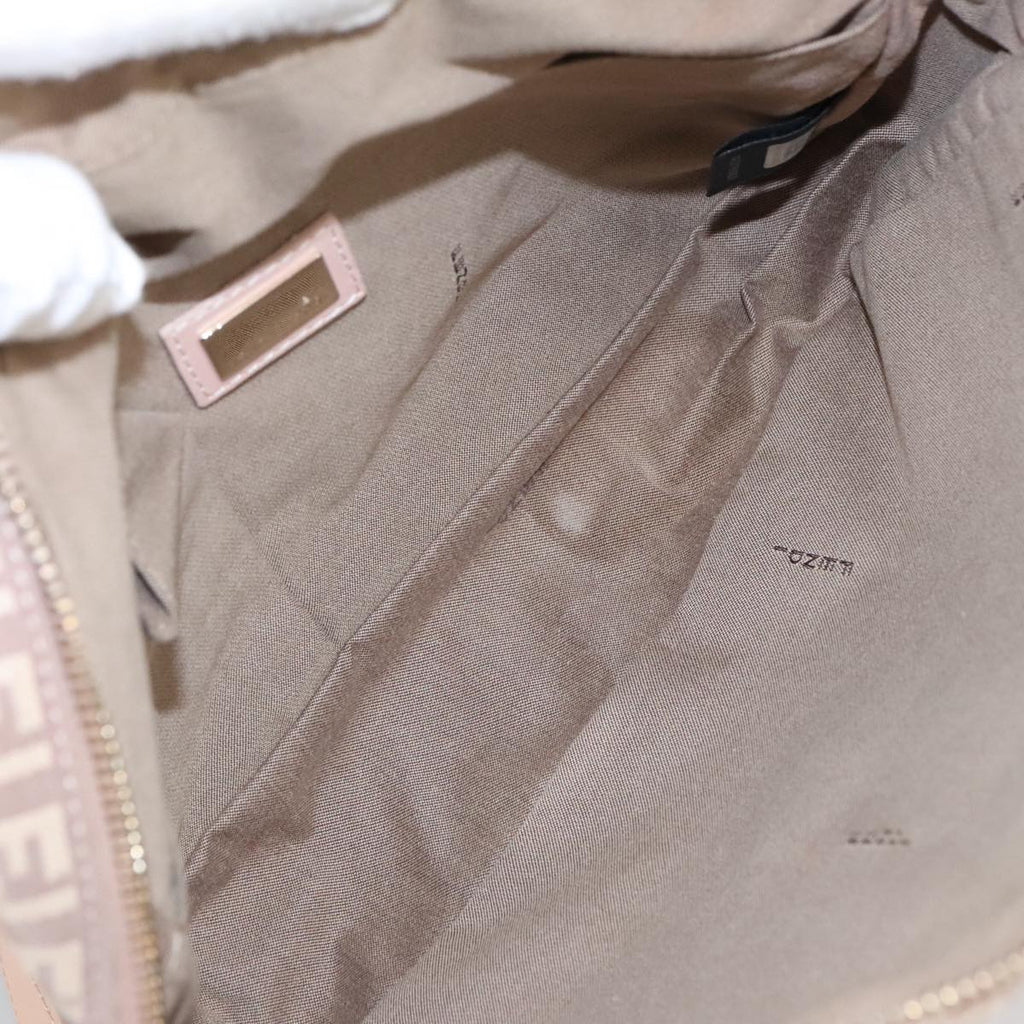FENDI Zucchino Canvas Shoulder Bag Pink Gold ep6746