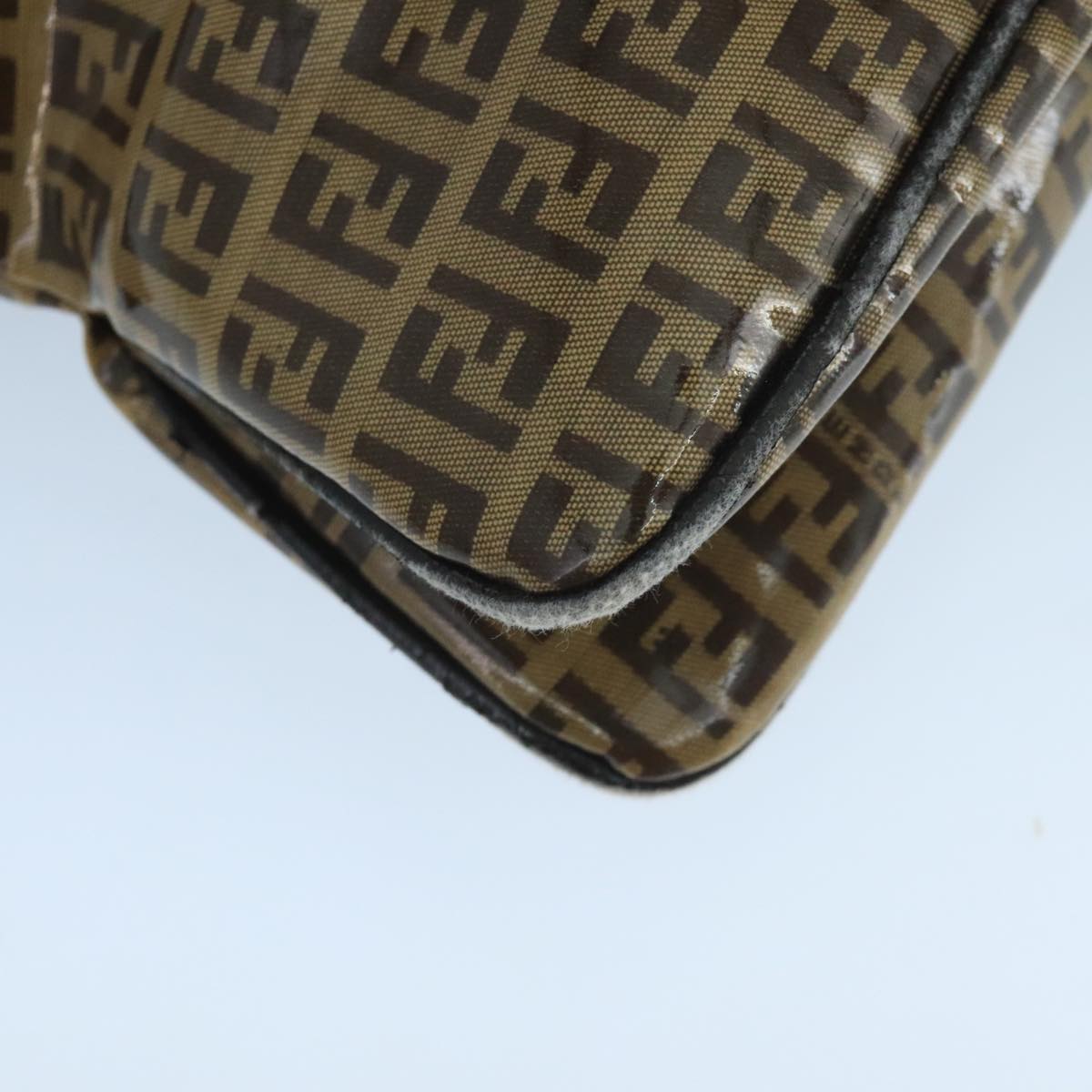 FENDI Zucchino Canvas Shoulder Bag Enamel Beige ep6814
