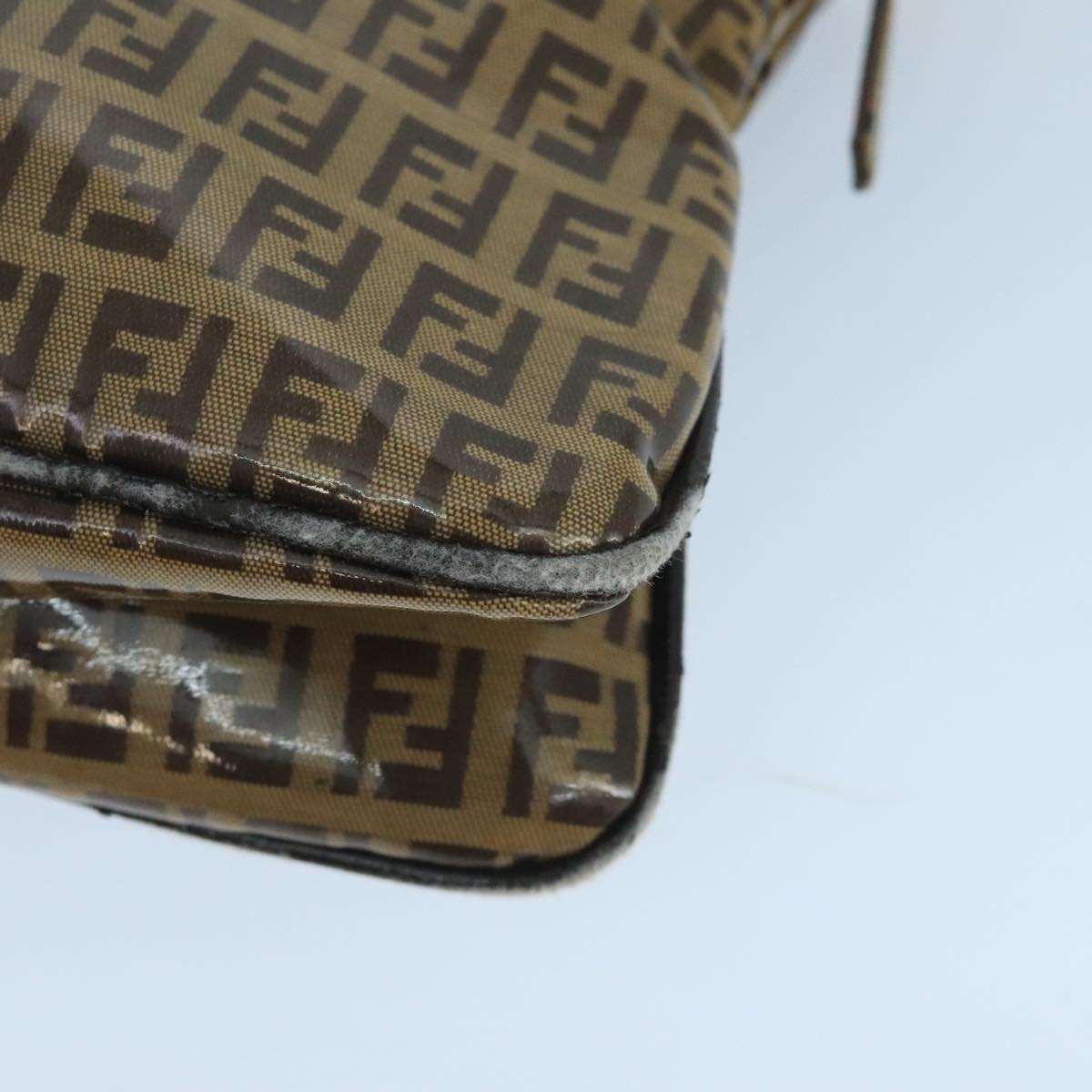 FENDI Zucchino Canvas Shoulder Bag Enamel Beige ep6814