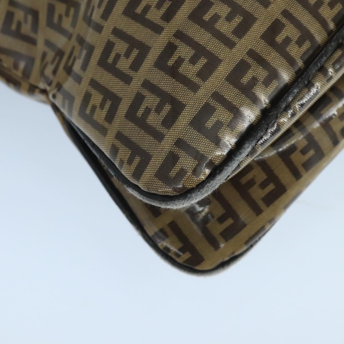 FENDI Zucchino Canvas Shoulder Bag Enamel Beige ep6814