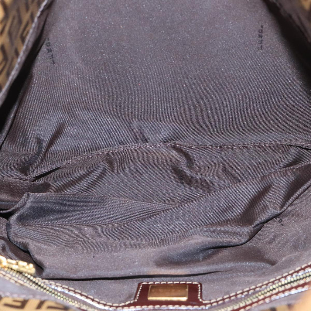 FENDI Zucchino Canvas Shoulder Bag Enamel Beige ep6814