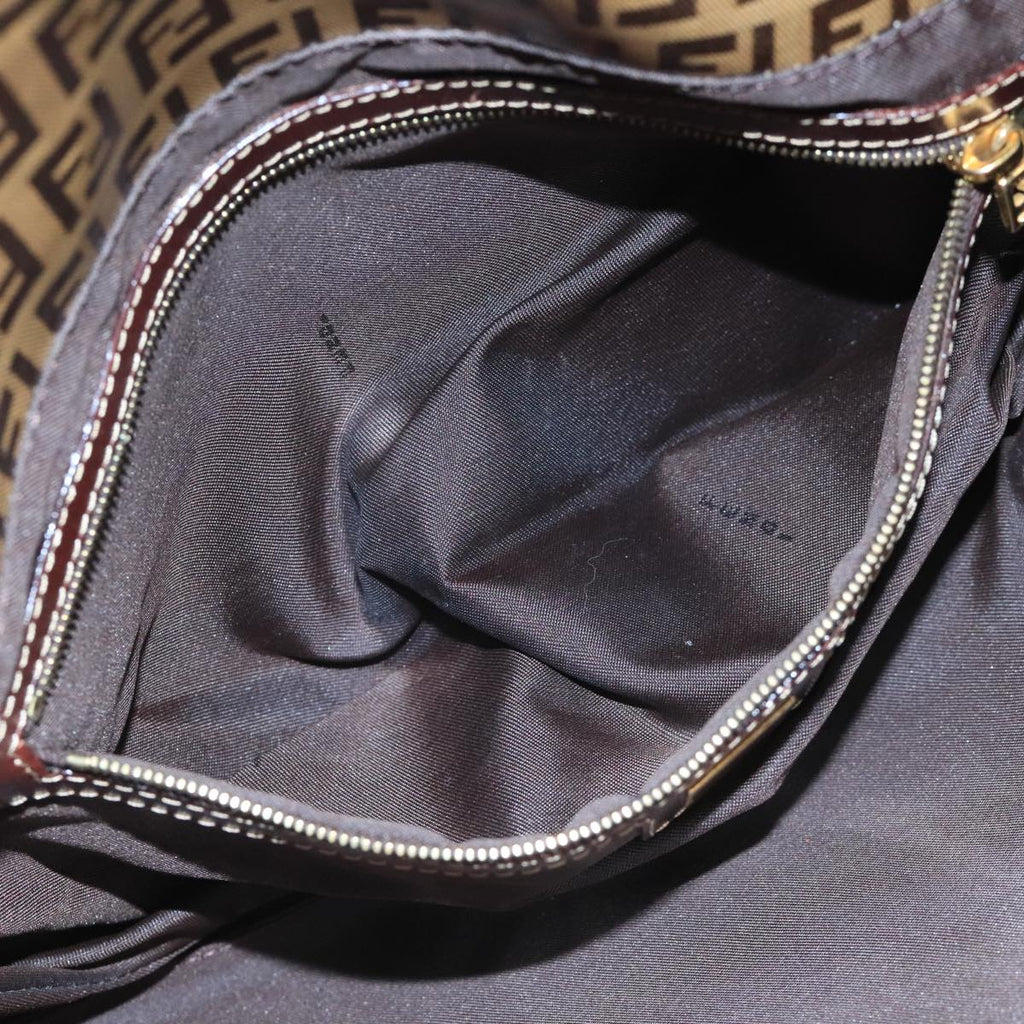 FENDI Zucchino Canvas Shoulder Bag Enamel Beige ep6814