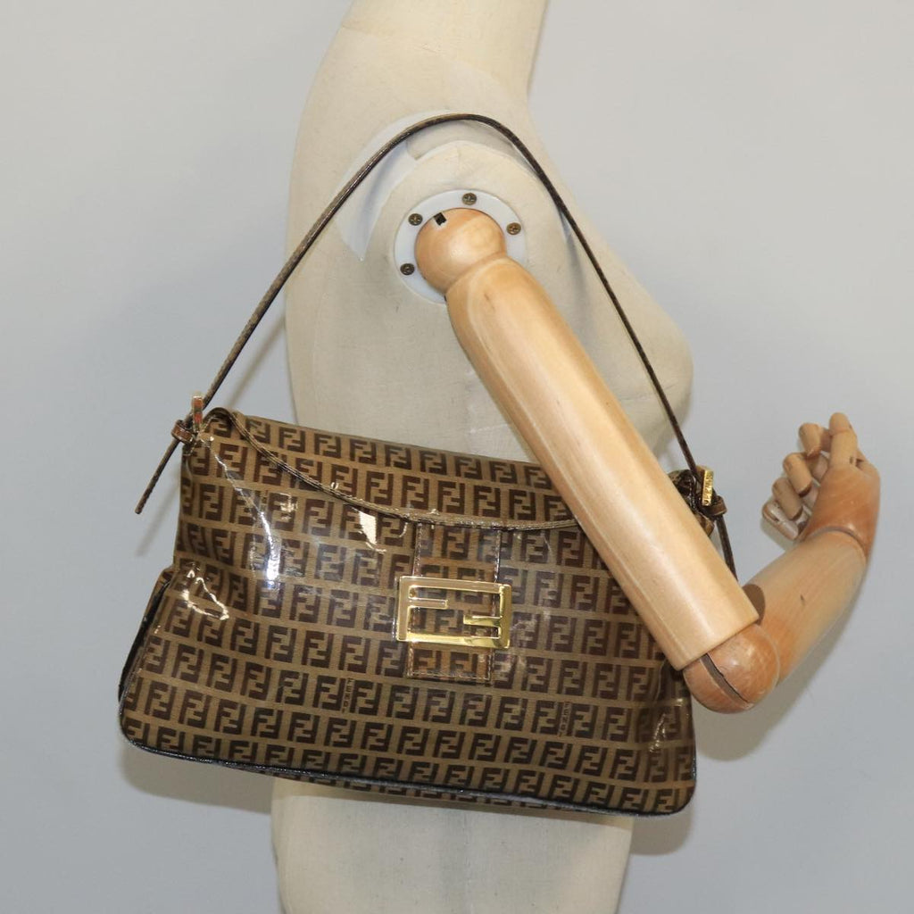 FENDI Zucchino Canvas Shoulder Bag Enamel Beige ep6814