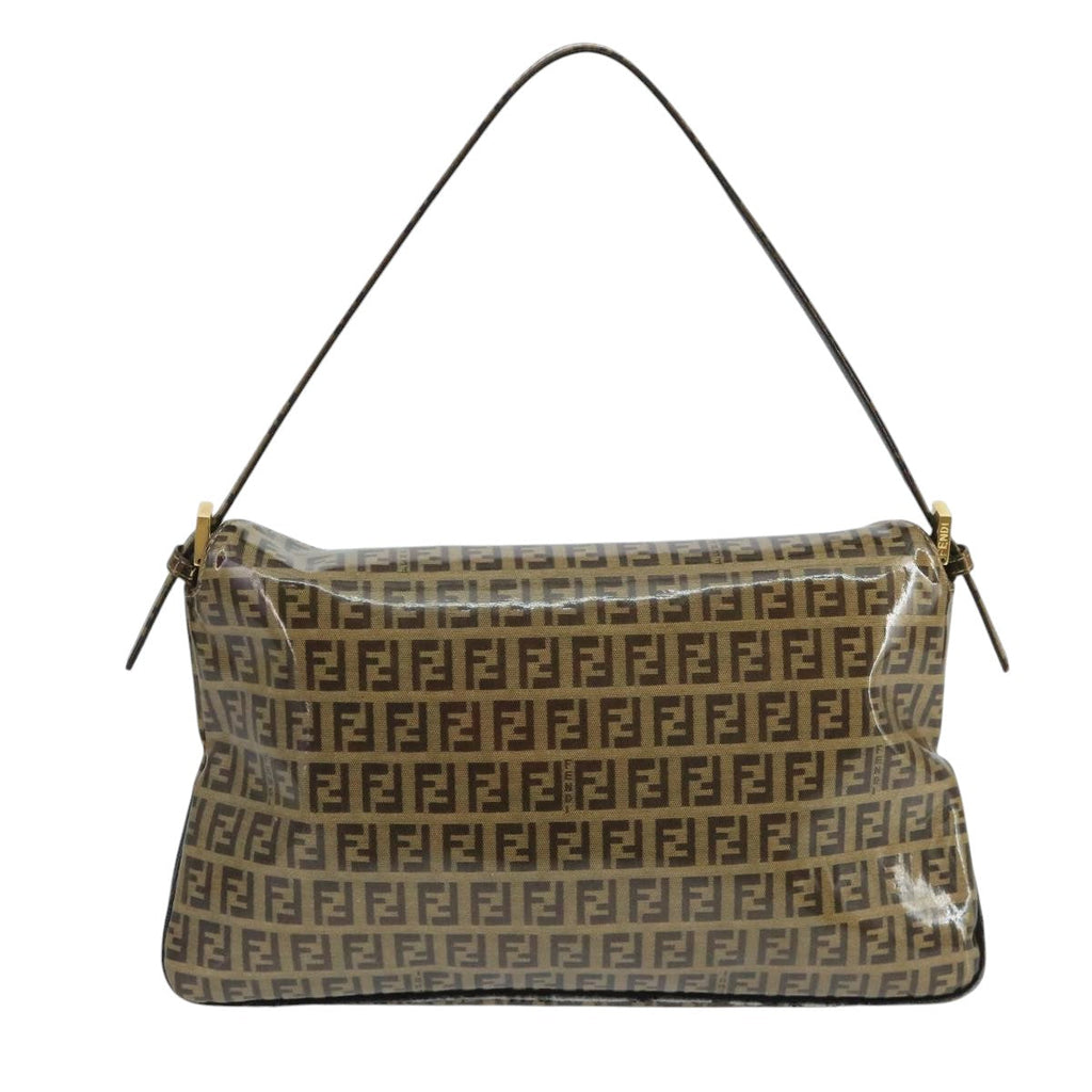 FENDI Zucchino Canvas Shoulder Bag Enamel Beige ep6814