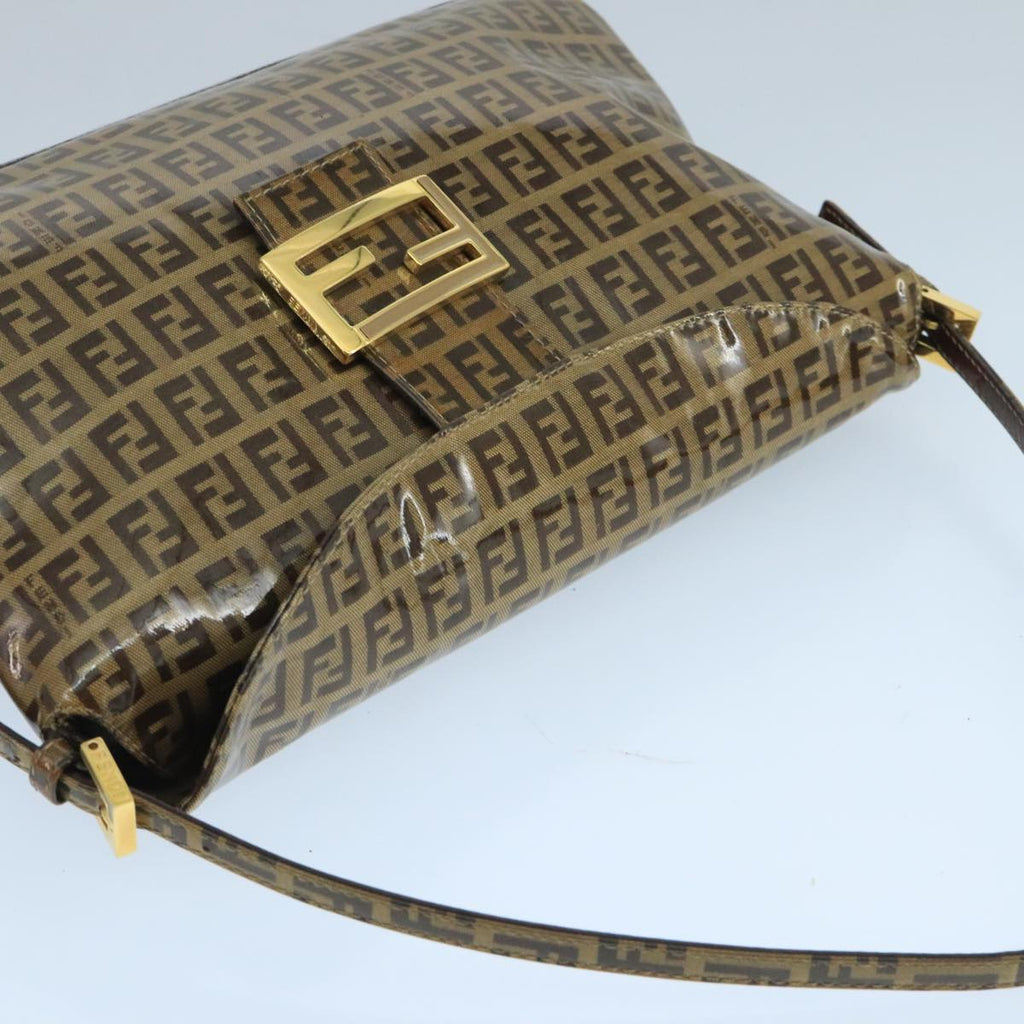 FENDI Zucchino Canvas Shoulder Bag Enamel Beige ep6814