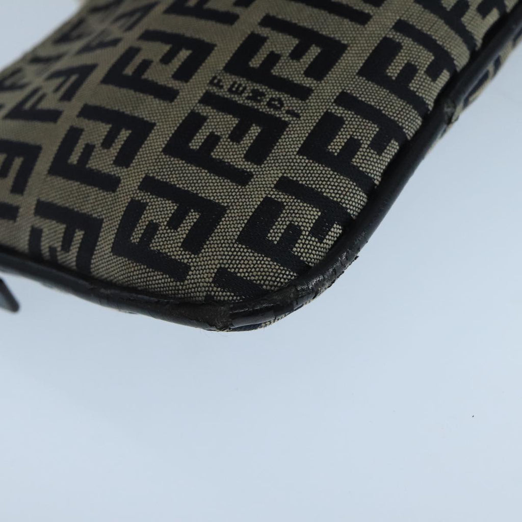 FENDI Zucchino Canvas Mamma Baguette Shoulder Bag Navy Silver ep6828