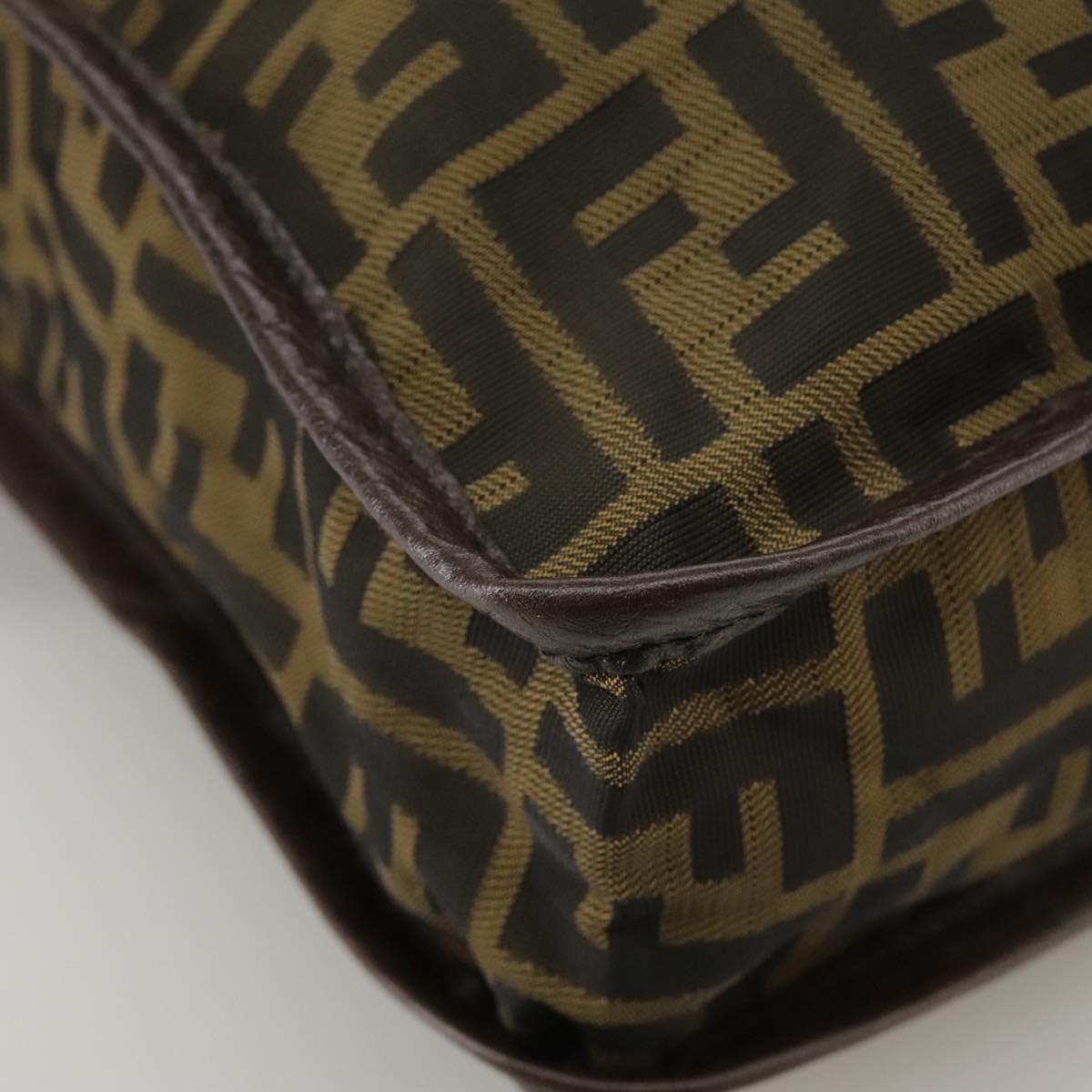 FENDI Zucca Canvas Tote Bag Brown Black Silver ep6861