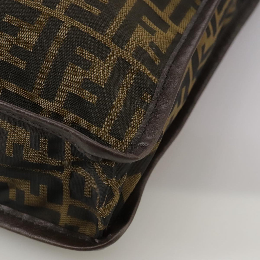 FENDI Zucca Canvas Tote Bag Brown Black Silver ep6861