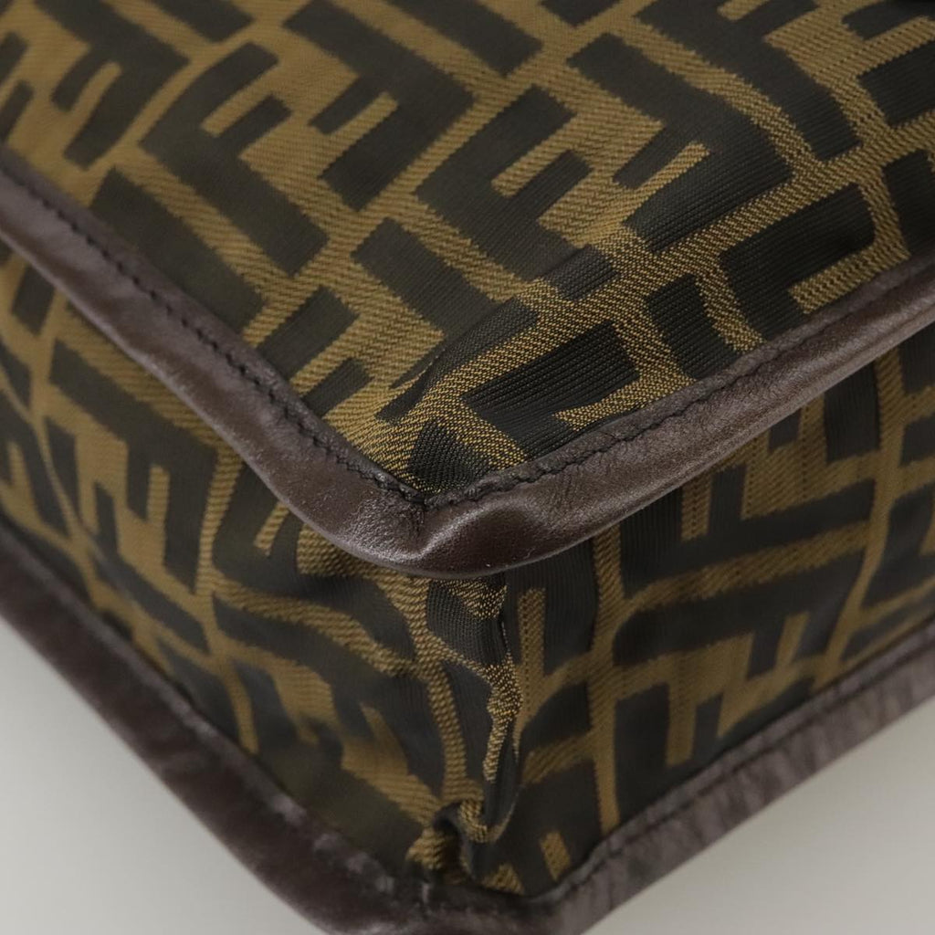 FENDI Zucca Canvas Tote Bag Brown Black Silver ep6861