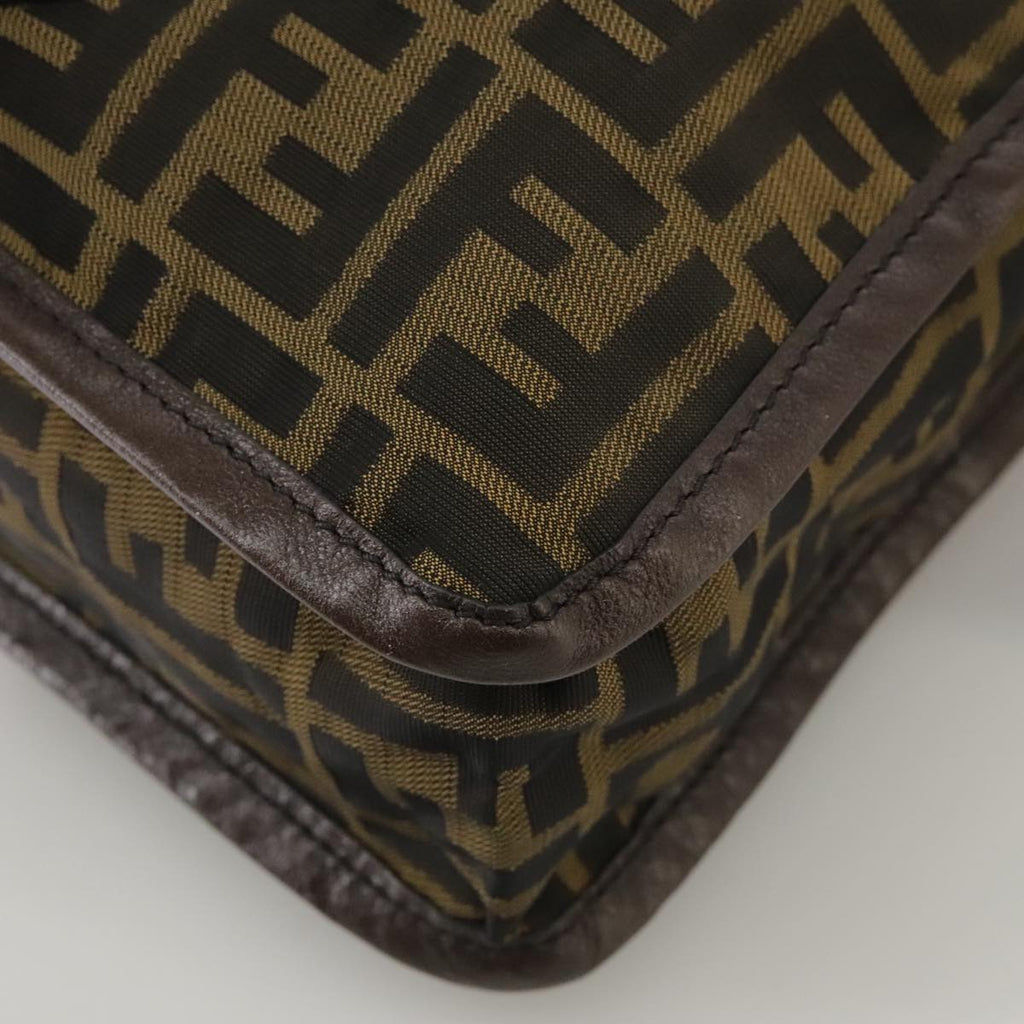 FENDI Zucca Canvas Tote Bag Brown Black Silver ep6861
