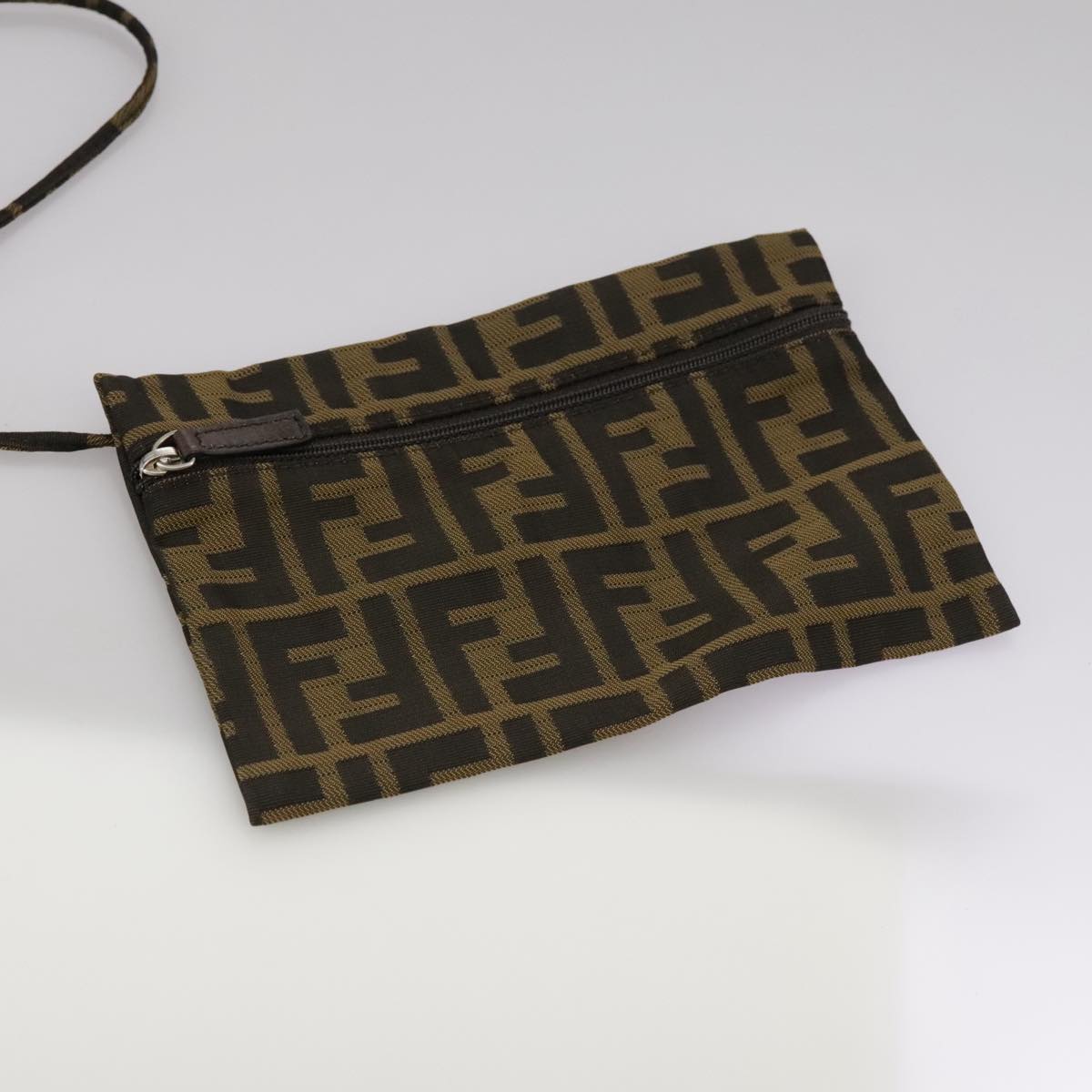 FENDI Zucca Canvas Tote Bag Brown Black Silver ep6861