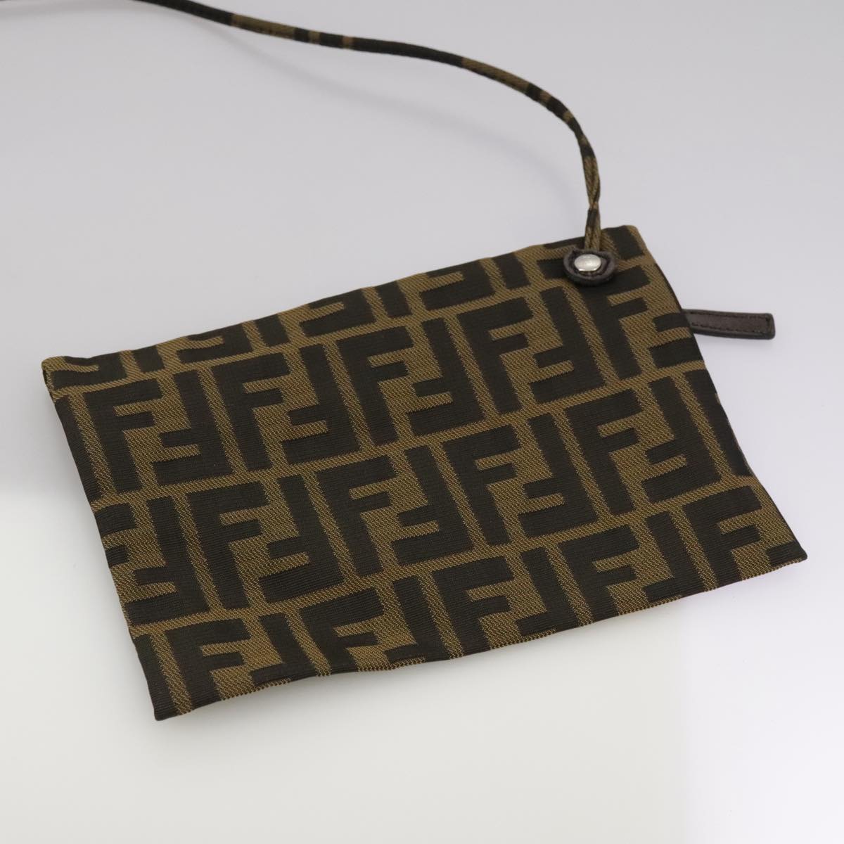 FENDI Zucca Canvas Tote Bag Brown Black Silver ep6861