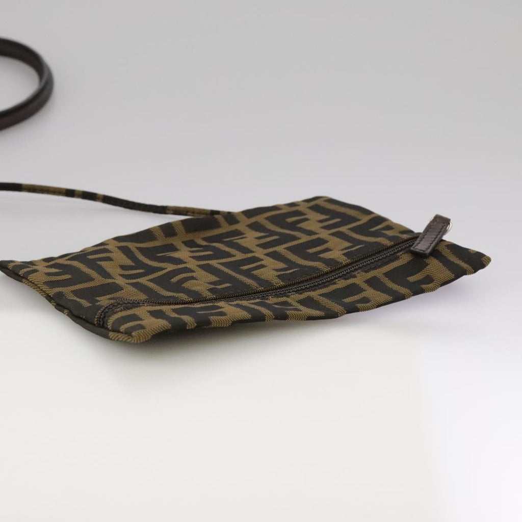 FENDI Zucca Canvas Tote Bag Brown Black Silver ep6861