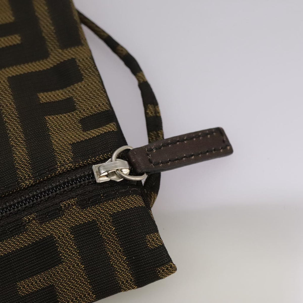 FENDI Zucca Canvas Tote Bag Brown Black Silver ep6861