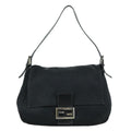 FENDI Mamma Baguette Shoulder Bag Nylon Black Silver ep6902