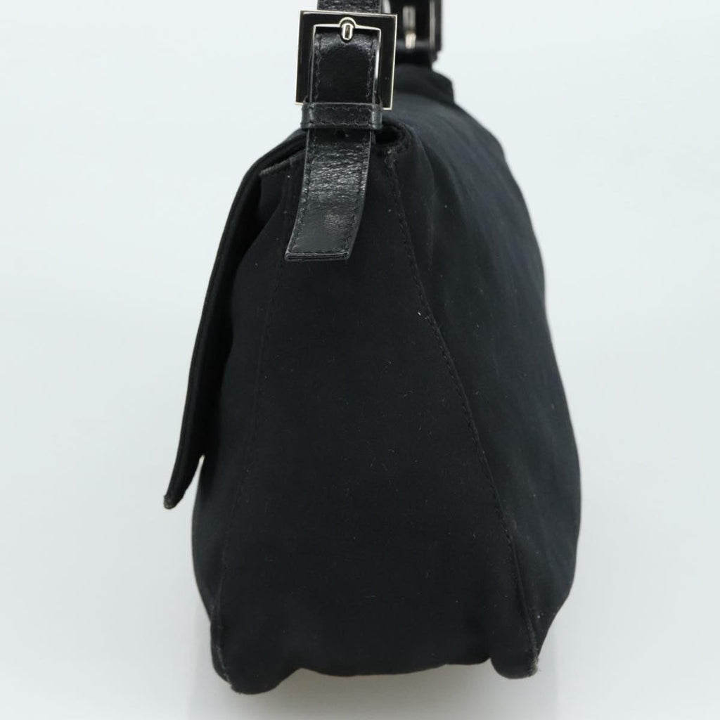 FENDI Mamma Baguette Shoulder Bag Nylon Black Silver ep6902