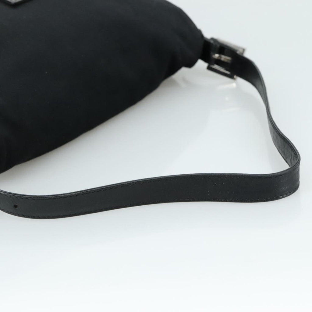 FENDI Mamma Baguette Shoulder Bag Nylon Black Silver ep6902