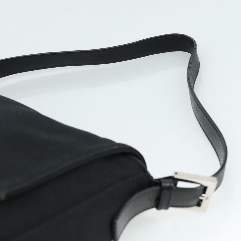 FENDI Mamma Baguette Shoulder Bag Nylon Black Silver ep6902