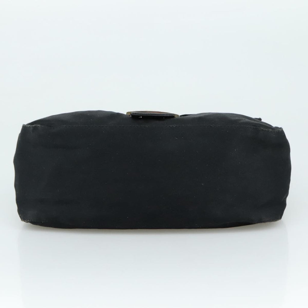 FENDI Mamma Baguette Shoulder Bag Nylon Black Silver ep6902
