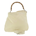 GUCCI Bamboo Shoulder Bag Canvas 2way White 1577 ep700