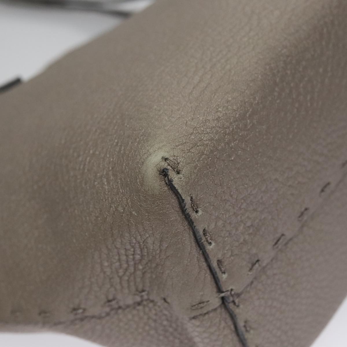 FENDI Celeria Hand Bag Leather Silver ep7070