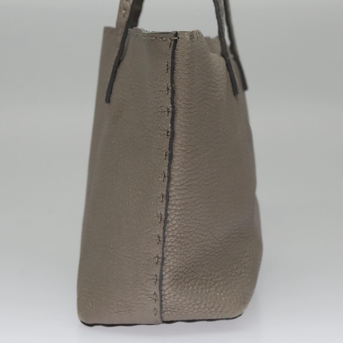 FENDI Celeria Hand Bag Leather Silver ep7070